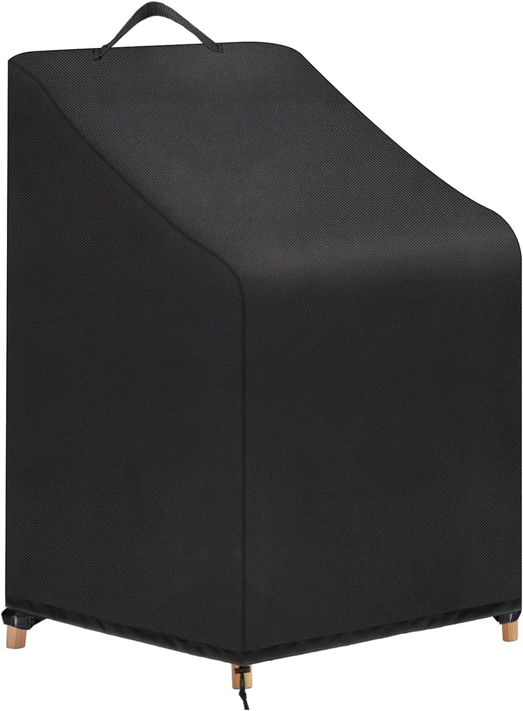 Klmnop Stackable Patio Chair Cover, Heavy Duty 600D Waterproof Outdoor Chair Covers, UV Resistant for 4 - 6 Stackable Dining Chairs, Lawn & Garden Furniture Covers(28 x 36 x 47 Inch)