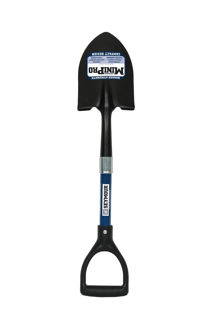 Seymour 49352 SV-DRMPFG MiniPRO Round Point Shovel, Fiberglass Handle, Poly D-Grip