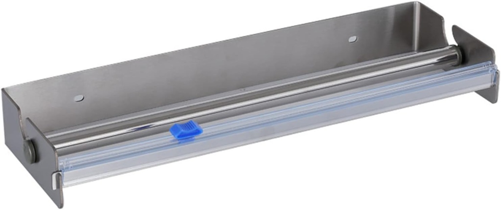 Cling Film Dispenser Wrap Dispenser & Cutter, Food Hanging Film Cutter Stainless Steel Cling Film Cutter Multifunctional tin foil Cutting Box,Silver