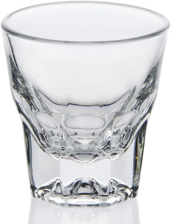 Necessia Heat-Treated Tempered Rim Cortado/Espresso/Gibraltar Glasses, Set of 4, 4.5 oz