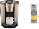 Keurig K-Elite Single Serve K-Cup Pod Coffee Maker, Brushed Gold & K-Mini Single Serve Coffee Maker, Studio Gray, 6 to 12 oz. Brew Sizes