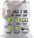 Funny Lettuce Tote Bag Lettuces Lover Gift Things I Do In My Spare Time Shopping Bag for Lettuces Farmer