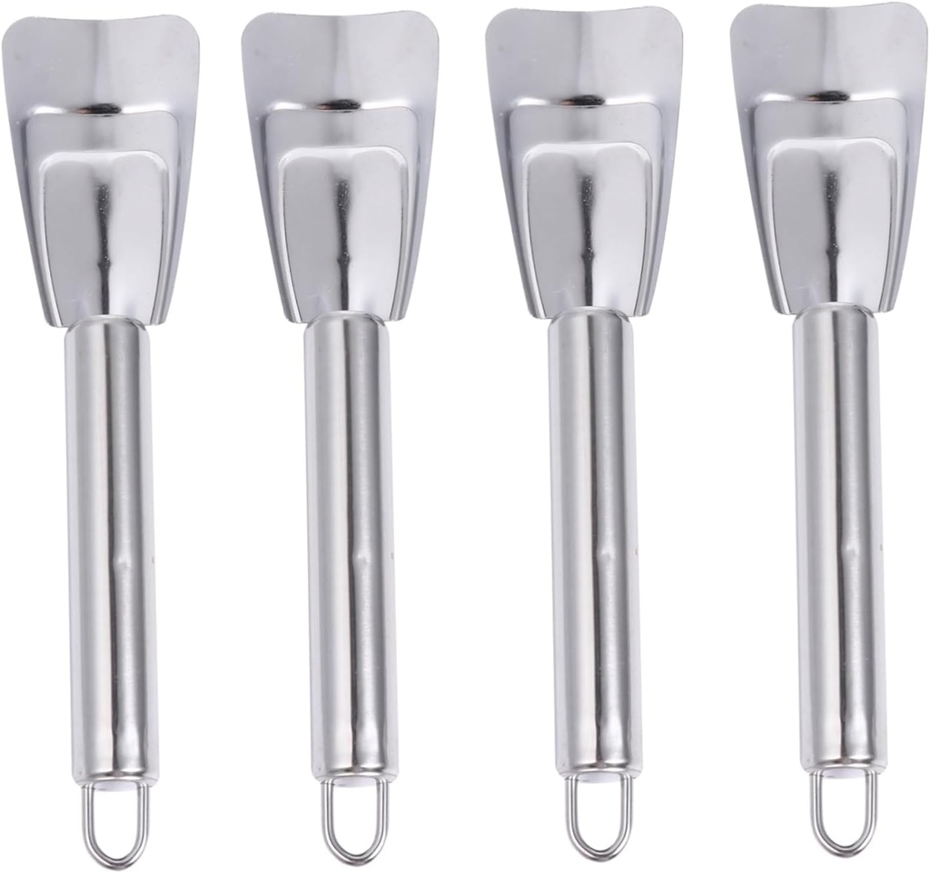 4Pcs Stainless Steel Ice Removal Scoop Durable Deicing Shovel for Refrigerators Curved Design Ice Scraper for Tough Ice and Resistant Kitchen Tool