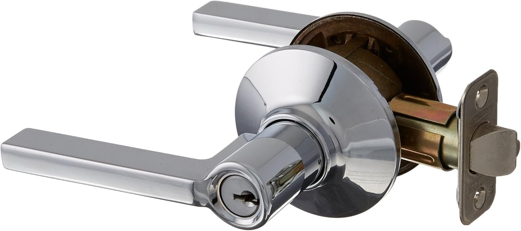 Schlage F80-LAT Latitude Storeroom Door Lever Set from The F-Series, Bright Chrome