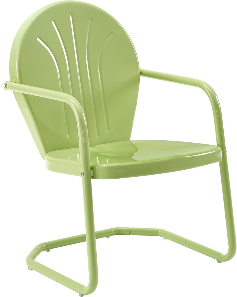 Crosley Furniture Griffith Outdoor Chair, Retro Metal Patio Chairs for Dining, Porch, Deck, Balcony, Key Lime
