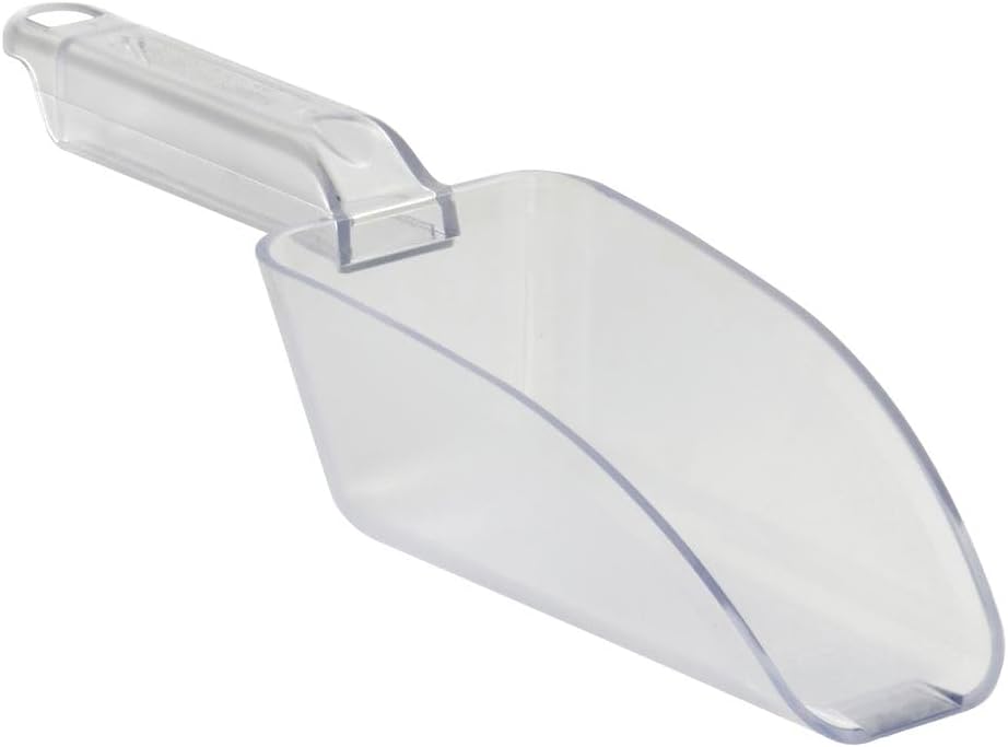 Hubert Clear Polycarbonate Serving Scoop, 12 oz. - 11"L x 3"W x 2 3/4"D