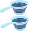 2pcs Folding Water Scoops Long Handle Portable Kitchen Water Dippers Collapsible Bailer for Household Use for Camping Fishing and Cleaning