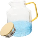 Meticulous Craftsmanship Glass Water Jug Multi-functional Pitcher Lid Ice Tea Maker Low Temperature Resistant Safe Random Color