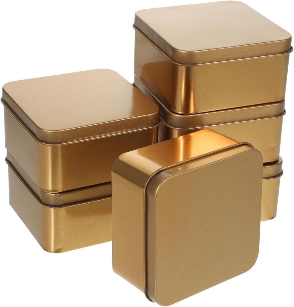 10pcs Metal Storage Box Square Tin Containers for Tea Candy Cookies Versatile Storage Jars with Lids for Home Organization Decoration Design