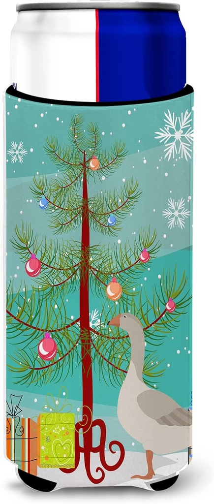 Caroline's Treasures Steinbacher Goose Christmas Decorative Can Hugger, Multicolor, Slim