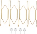 4pcs Metal Spring Wall Plate Hangers with Golden Coating Decorative Dish Holders with Hooks Nearly for Decorative Plates for Home Office Decor