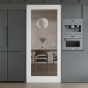 WINSTELLAR 36 x 80 Prebuilt Interior Clear Glass Door Slab, Paintable Interior Doors for Home, Bedroom, Pantry, Laundry as Prehung, Pocket, Barn, French Doors, White Door Panel