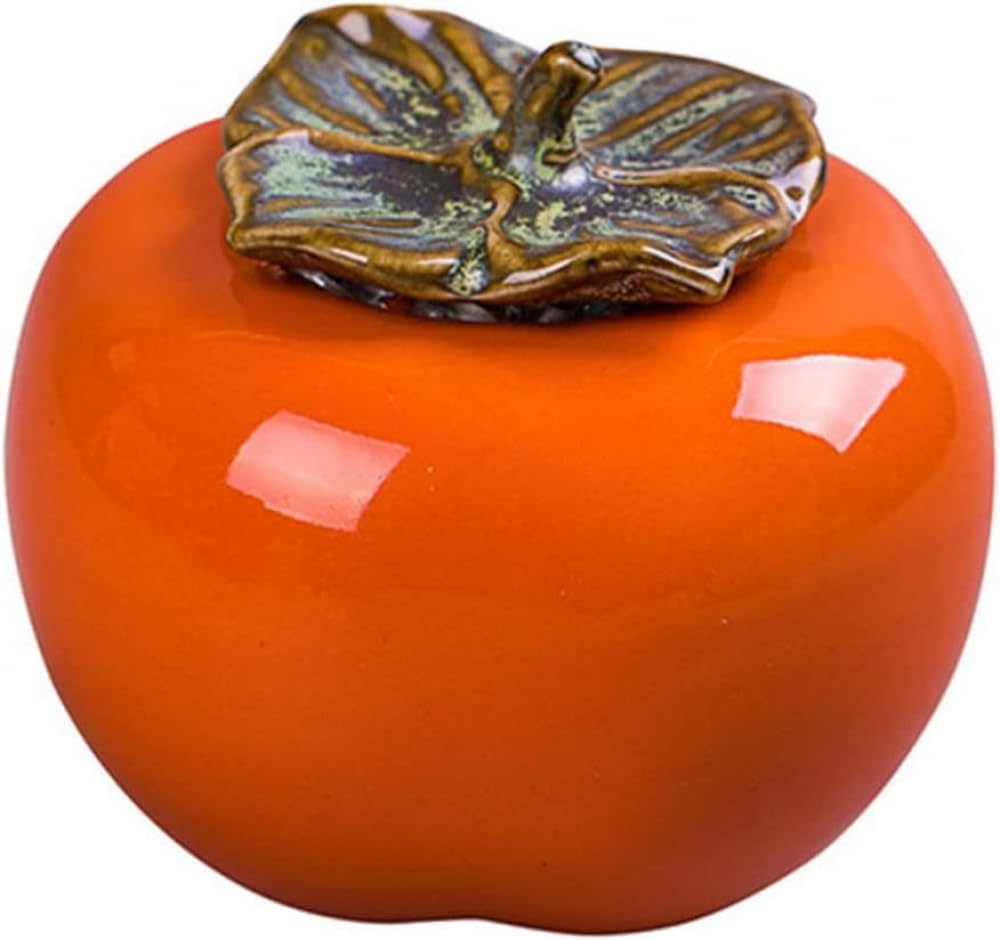Persimmon Ceramic Jar Candy Jar Kitchen Canisters Sealed Jar Cookie Tin Coffee Containers Food Storage Canister Persimmon Shaped Can Tea Jar Gift Bottle Bulk Ceramics Decorate-Orange