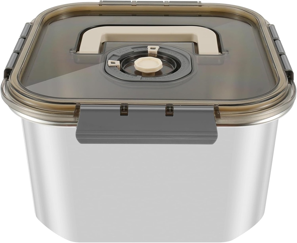 304 Stainless Steel Bakeable Bread Box for Kitchen Countertop, Time Recording Bread Storage Container with Airtight Lid, Breadbox for Homemade Bread, Toast, Bagel, Donut and Cookies