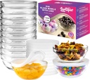 Mini 3.5 Inch Small Glass Bowls with Lids - Small Bowls Perfect for Prep, Dips, Nuts, or Candy - Meal Prep Bowls or Dessert Bowls, Set of 12