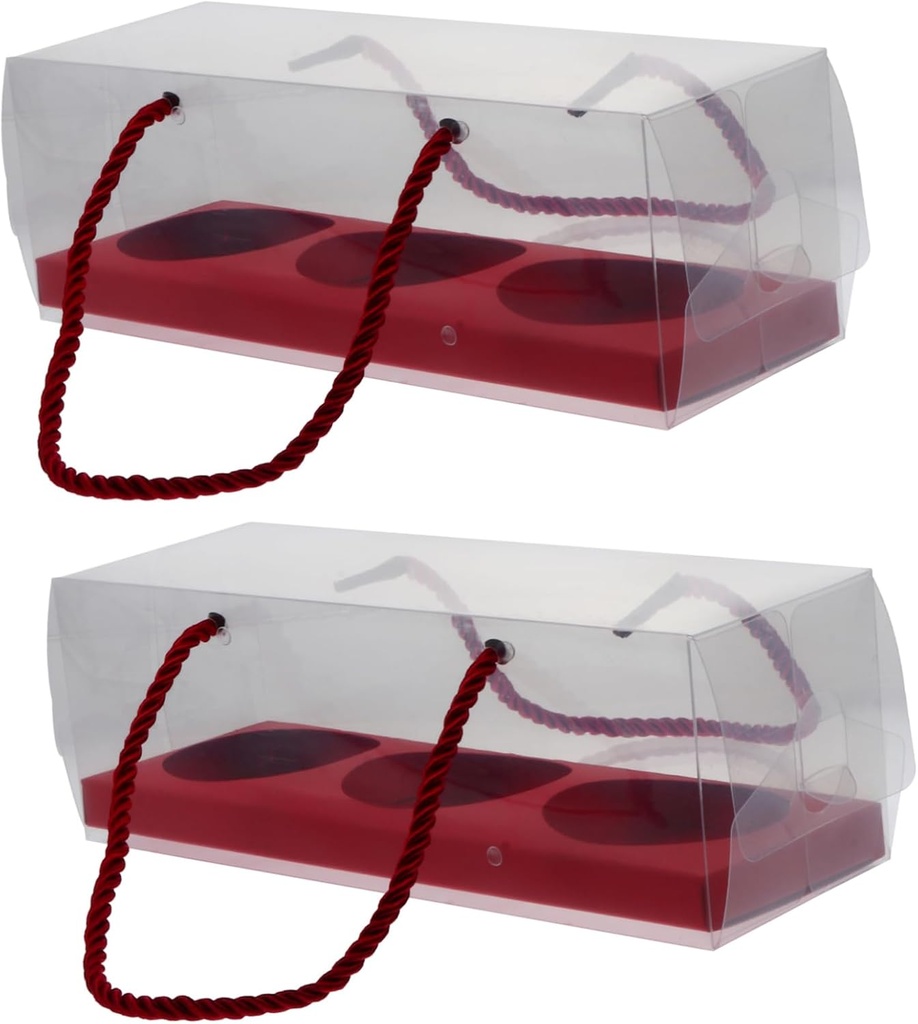 10Pcs Transparent Egg Yolk Puff Dessert Boxes with Handle Portable Bakery Packaging Containers for Cookies Biscuits Party Use Lightweight and Practical