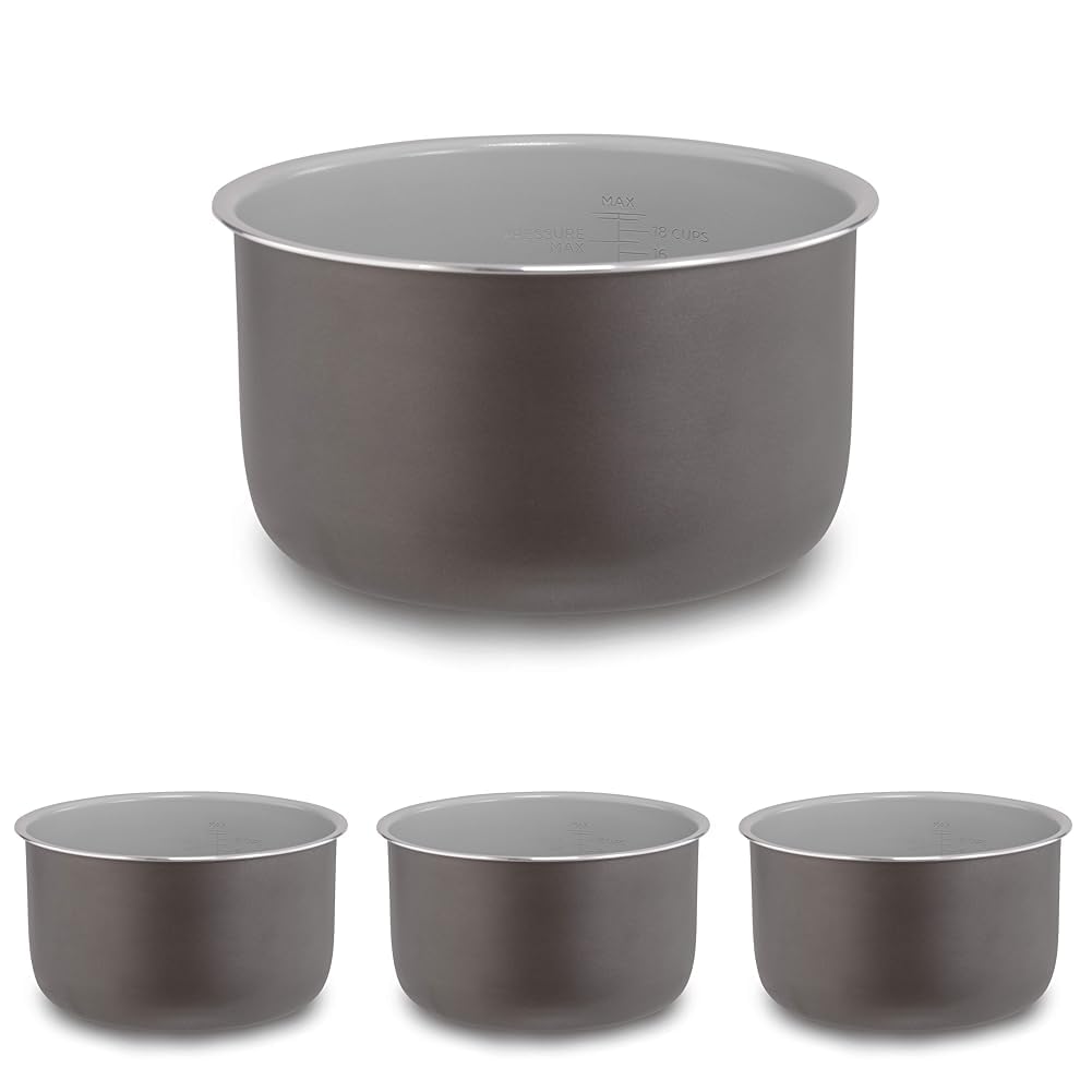 Ninja Foodi 6.5-qt. Ceramic Coated Nonstick Inner Pot, Compatible with all Ninja Foodi 6.5 qt. models, Dishwasher Safe Gray. 102FY300