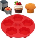 Silicone Mini Air Fryer Muffin Pan Cups Flower Shape for Oven Baking,1 pcs Egg Bite Mold Muffin Tins Cupcake Pan Tray for Air Fryer Basket Accessories Baking Muffin Pancake