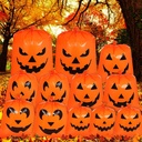12Pcs Halloween Pumpkin Lawn Bags - Halloween Decorations Leaf Bags with 5 Designs, Halloween Party Favors Fall Halloween Trash Bags with Twist Ties for Yard Lawn Garden Halloween Decorations Outdoor