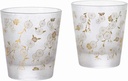 Aderia S-6321 Rock Glass Pair Set, Japanese Small Crest Branch Cherry Blossom, 7.1 fl oz (210 ml), Premium Nippon Taste, Old Glass, On The Rock, Made in Japan, Gift Box, Birthday Gift