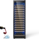 Upgraded 190 Bottles Wine Cooler Refrigerator,24 Inch Wide Wine Fridge with Professional Temperature Control System,Freestanding or Built-in installation, Quiet Operation,Black