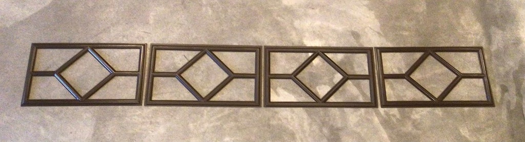 4 Amarr Waterford Replacement Decorative Inserts for Amarr Short Panel Garage Doors Mahogany 18.5" x 11" Mullion Trim Please Note These ONLY FIT Amarr & Pella Garage Doors