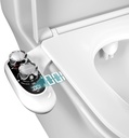 Non-Electric Bidet Attachment for Toilet Seat, Dual Temperature Rear and Feminine Wash, 7.9ft Hot Water Hose, Temperature Display