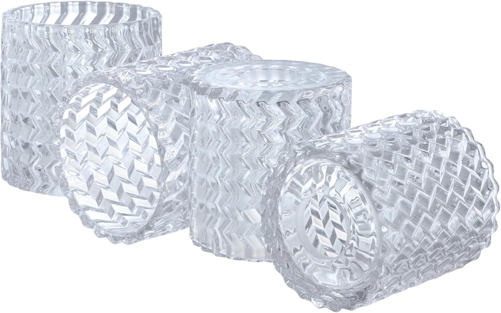 Aspen Creative 23646-60-2,Clear Glass Shade w/Diamond Pattern For Lighting fixture/Vanity Light/Wall Light/Pendent.Size:4-1/2"D x 4-3/4"H.Center Hole:1-5/8" Set of 2.