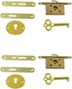 2 Pack Wood Box Locks, Vintage Case Locks Metal Latch Small Locks Antique Jewelry Box Locks Woodworking DIY Hardware (Gold)