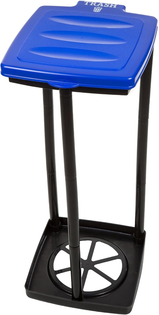 Wakeman Portable Trash Bag Holder – Collapsible 13-Gallon Garbage Bin for Indoor/Outdoor Use, Camping, Recycling, and Parties – Durable Plastic Trash Can Outdoors (Blue)
