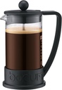 Bodum 12oz Brazil French Press Coffee Maker, High-Heat Borosilicate Glass, Black - Made in Portugal