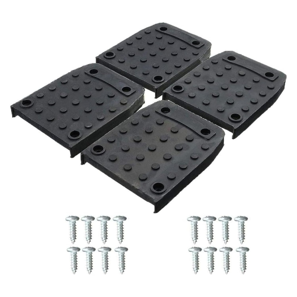 4-Piece Drywall Stilt Sole Replacement Kit - Non-Slip Rubber Floor Pads with Screws for Construction, Painting, Electrical Work & Street Performances