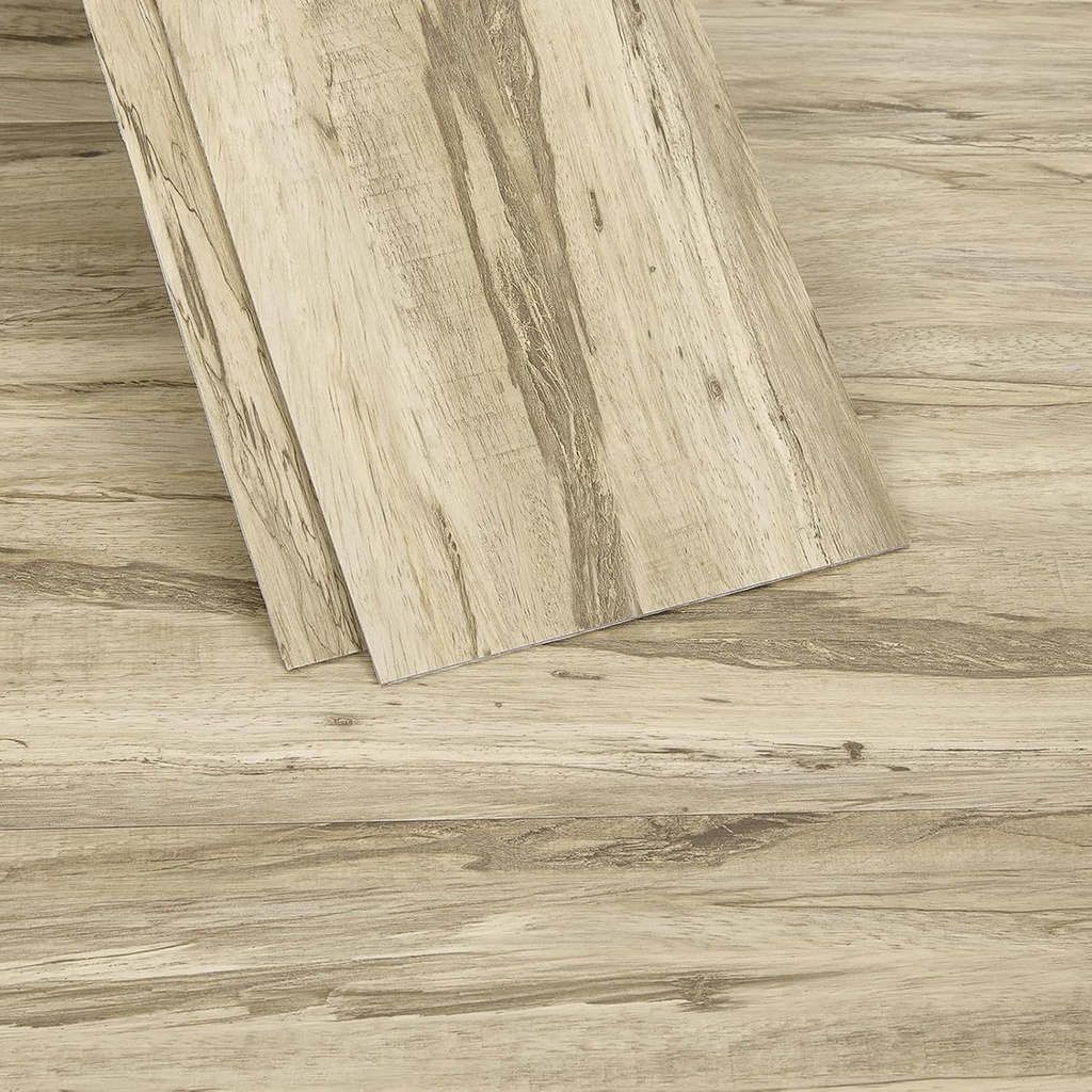 INMOZATA Peel and Stick Floor Tile Waterproof, 36 Pack 54 Sq.Ft Vinyl Flooring Planks 36 x 6 Inches, Self Adhesive Vinyl Floor Wood Grain for Bedroom, Kitchen, RV, Office(Natural Wood)