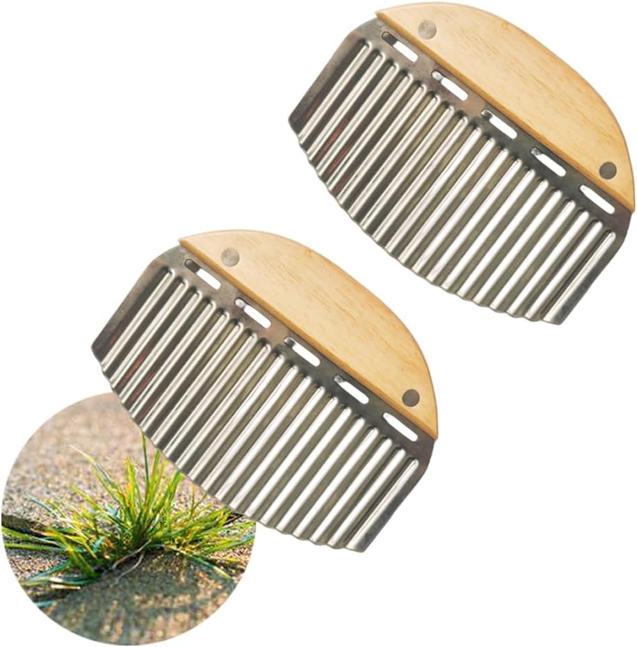 2PCS Crevice and Sidewalk Crack Weeder Manual Crevice Weeding Tool Large Wavy Blade for Cleaning Paving Joints, Sidewalk, Patio Stones