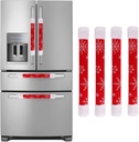 Ivenf Christmas Decorations Refrigerator Door Handle Cover, Set of 4 Embroidered Snowflake Fleece and Faux Fur Handle Cover, Traditional Xmas Gifts for Home Kitchen