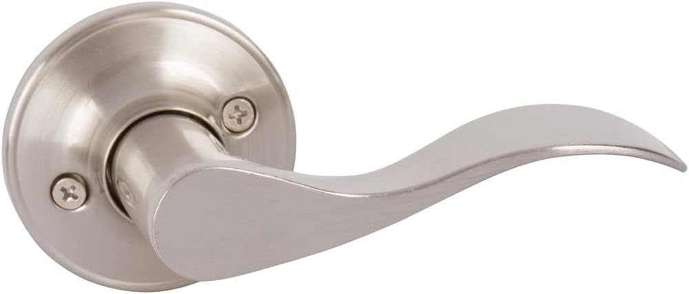 Delaney Hardware Bennett Dummy Door Handle, Fits Door 1-3/8 to 1-3/4 in. Thick, Satin Nickel – Reversible Left-Handed Decorative Door Lever – Easy to Install Pull with No Latch