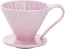 Pour Over Coffee Dripper by Sanyo Sangyo: Porcelain Ceramic 1-to-4 Cup Brewer in 5 Beautiful Colors | Unique Drip Coffee Maker : Better Brewing (Pink) CFD4-PINK
