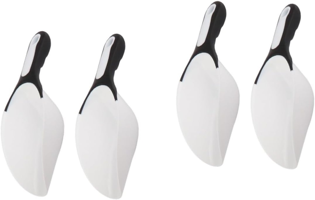 PRETYZOOM 4pcs Reusable Plastic Food Scoops for Flour Ice and Coffee Beans Versatile Kitchen Utensils for Baking and Serving Home Restaurant and Dessert Shop