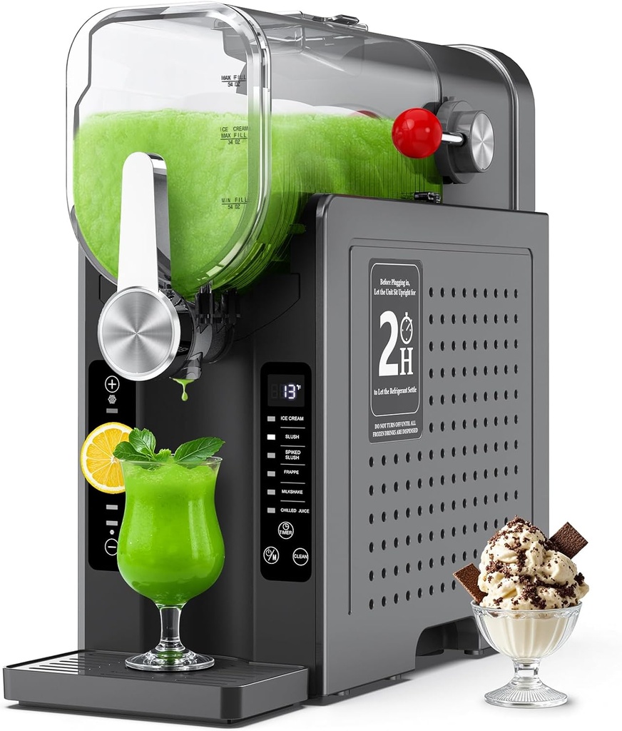Slushy Machine for Home - Slushie Machine No Ice Needed with 6 Preset Programs, Ice Cream, Margaritas, Frappes, Smoothie, Professional Frozen Drink Maker, Self-Cleaning