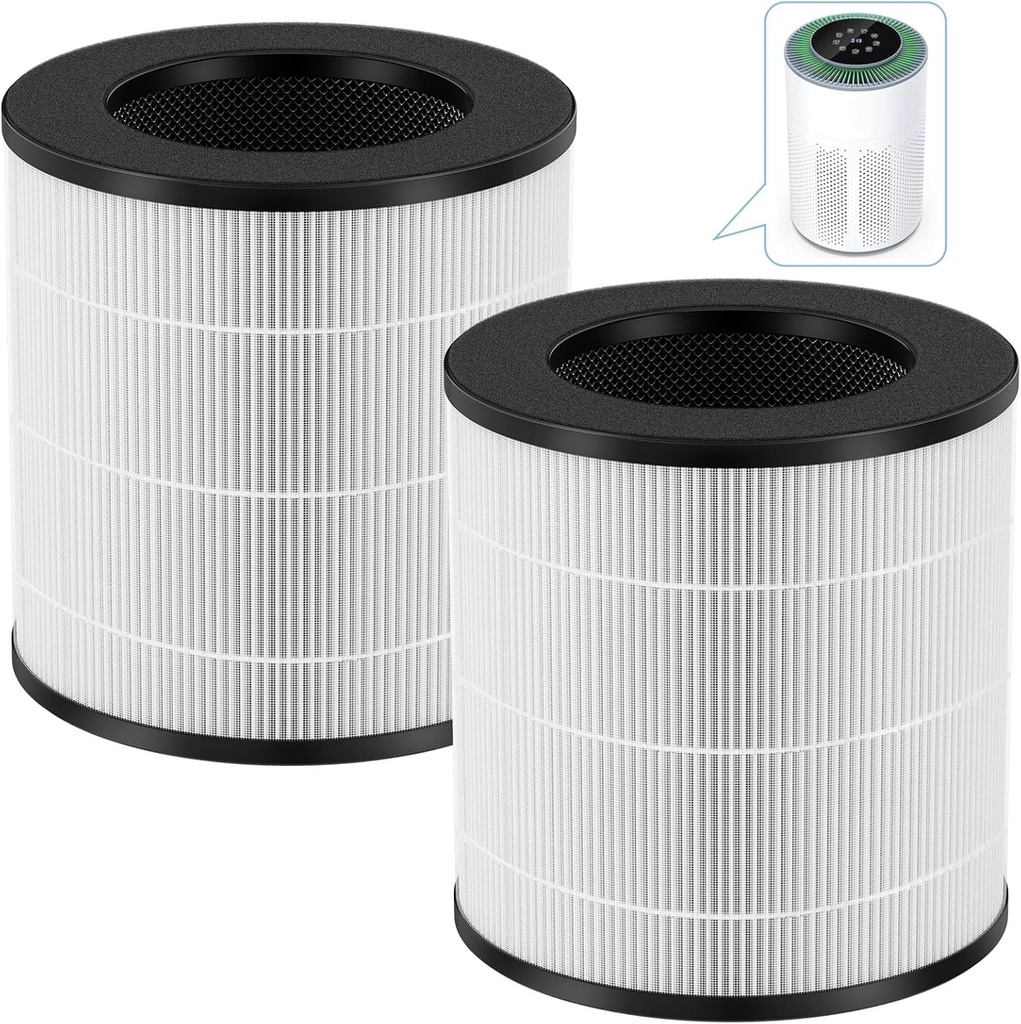 2 Pack A2 Replacement Filter Compatible with AMEIFU GDAP1W and VEWIOR A2 (ClearAir-A2) Air Purifier, 3-in-1 HEPA Filter with High-efficiency Activated Carbon Filter for Pollen Dust Pet Dander Smoke
