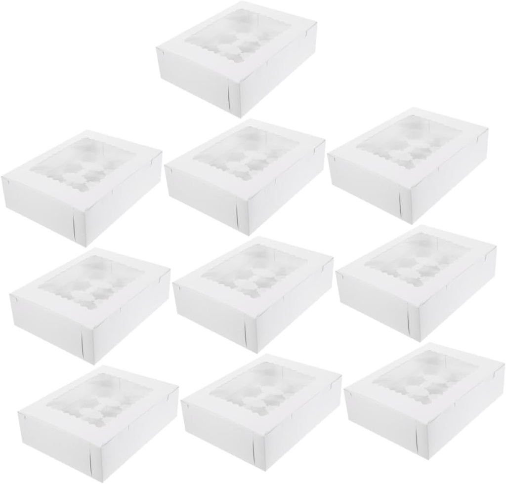 10pcs Tart Paper Cupcake Box Window Creative Muffin Packaging for Baking and Gifting Treats