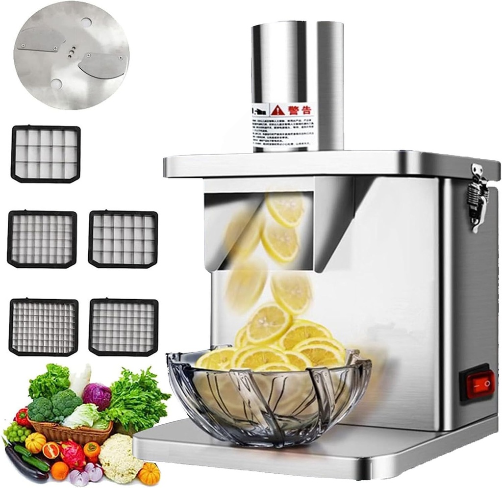 Electric Vegetable Dicer, Commercial Vegetable Chopper Dicer Shredder Automatic Onion Potato Cutter Food Processor Fruit Cutting Machine