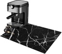 Dish Drying Mat for Kitchen Counter,Black Marble Coffee Bar Mat with Spill Protection for Dishes,Coffee Maker & Pot,Hide Stain Rubber Backed Absorbent Draining Mat Under Dish Rack(12x19 IN)