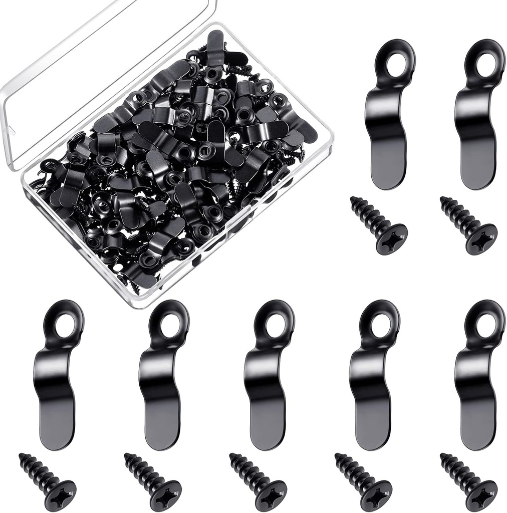 Hotop 50 Sets Metal Picture Frame Turn Buttons Fasteners with Screws, Turn Buttons for Picture Frames, Hardware Backing Clips for Hanging Photos Drawings Posters