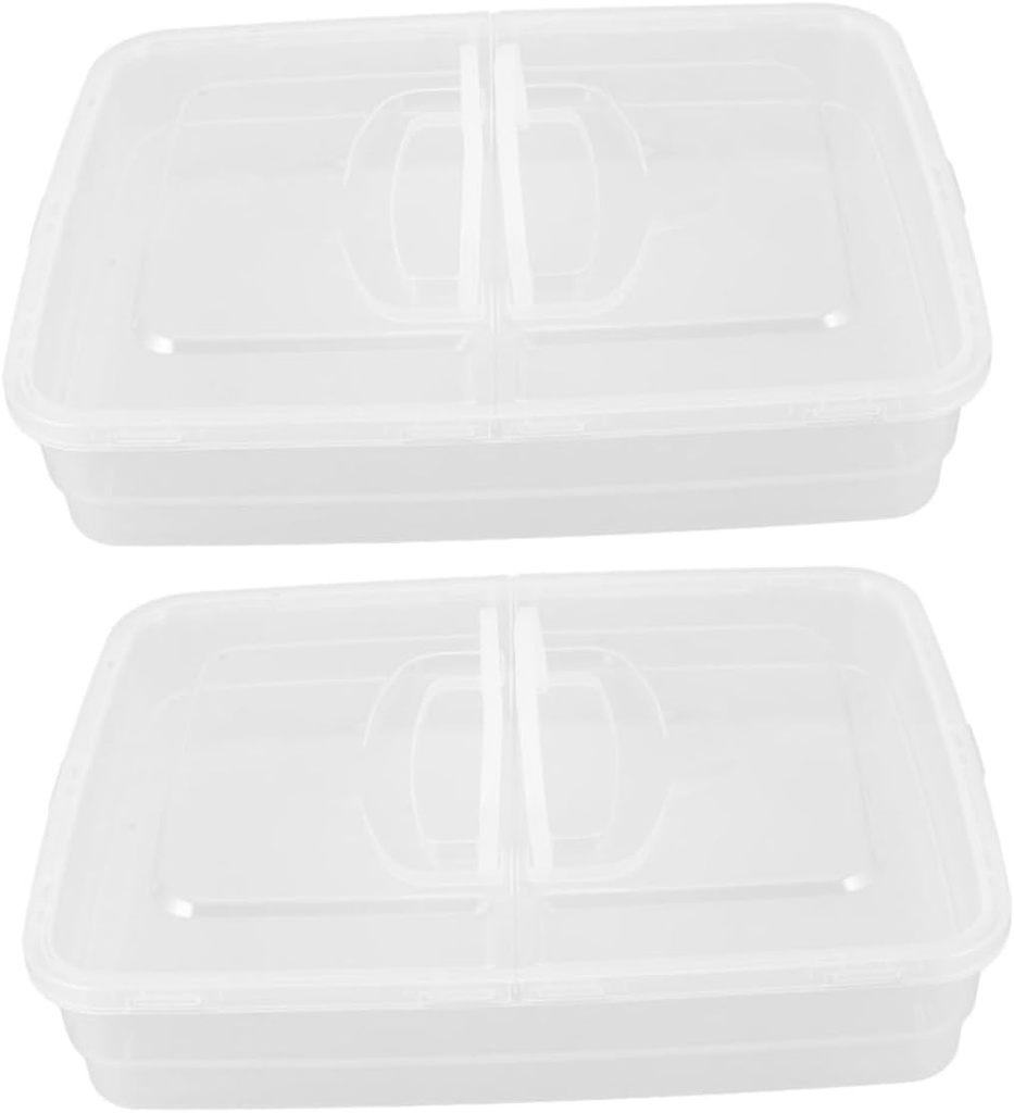 Zerodeko 2pcs Pizza Dough Proofing Rack Lid Handle Sturdy Dough Trays for Pizza Bread Translucent Storage Box for Easy Fermentation