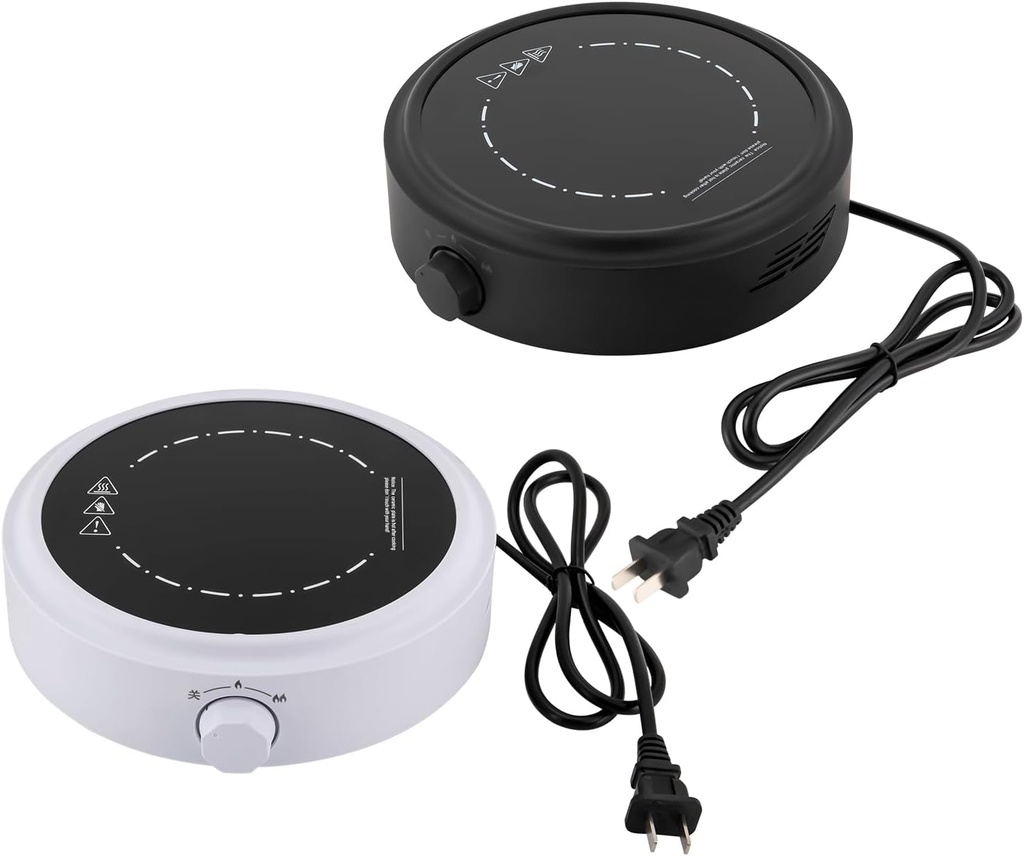 Portable Electric Stove 700W Induction Cooktop Burner Adjustable Power(First Gear: 400W/Second Gear: 700W) Induction Hot Plate for Boiling Water, Making Tea and Coffee, 8 * 2.8Inch (White)