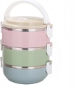 Portable Thermal Lunch Box: 304 Stainless Steel Thermal Lunch Containers, Leakproof Stackable Bento Box Adult, Food Storage for Office Outdoor Travel (3 Layers)