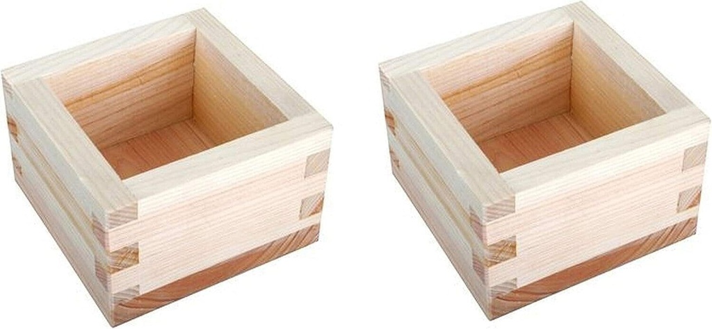 For 2 Pack Japanese 4 ounce Masu Wooden Sake Cup Hinoki Wood
