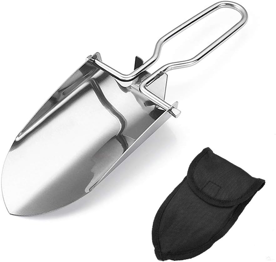 Lightweight Mini Shovels, Stainless Steel Foldable Garden Trowel, Handy Camping Shovel for Gardening and Potting Folding Tool