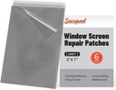 5" x 7" Grey/Black Screen Repair Kit, 6 PCS Window Screen Patch Repair Tape for Mesh Window Door, Strong Adhesive Fiberglass Mesh Patch Tape